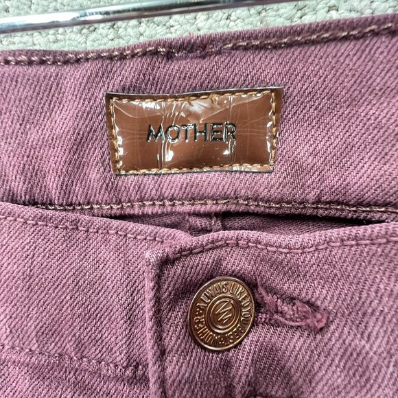 MOTHER The Insider Crop Step Fray Mauve Wine Jeans - Picture 5 of 12
